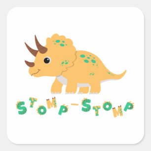 Sticker Carré Plongez dans le plaisir avec une fête Dino-Mite !