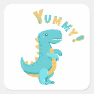 Sticker Carré Plongez dans le plaisir avec une fête Dino-Mite !