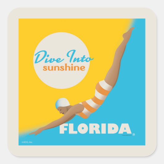 Sticker Carré Plongez Dans Le Soleil | Floride (Devant)