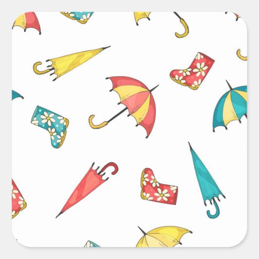 Sticker Carré Pluie printanière I (Devant)