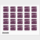 Sticker Carré Plum personnalisé + blanc "Joyeux" Noël/Fête (Feuille)