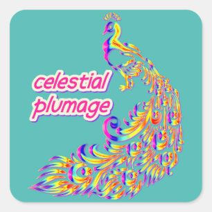 Sticker Carré plumage céleste