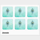 Sticker Carré Plume (Feuille)