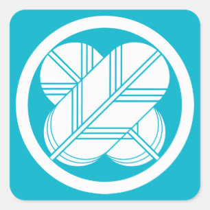 Sticker Carré Plumes de faucon entrecroisées avec pied en cercle