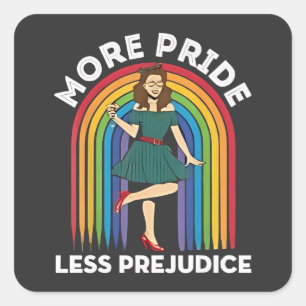 Sticker Carré Plus de fierté Moins de préjugé LGBT Pride Mois