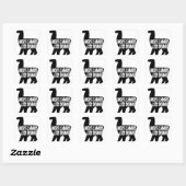 Sticker Carré Plus de lamas moins de drame (Feuille)