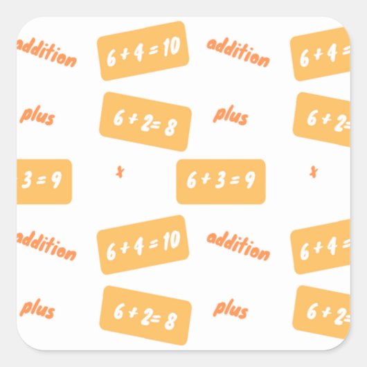 Sticker Carré Plus six learning (Devant)