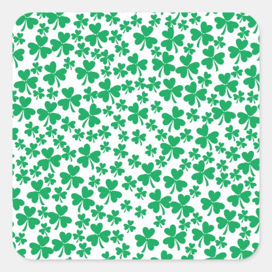 Sticker Carré Plusieurs Shamrocks (Devant)