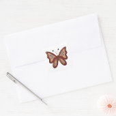 Sticker Carré Plutôt Brown Butterly