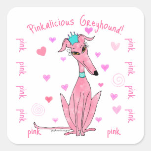 Sticker Carré Plutôt Dans Le Greyhound Rose Parti Favoriser