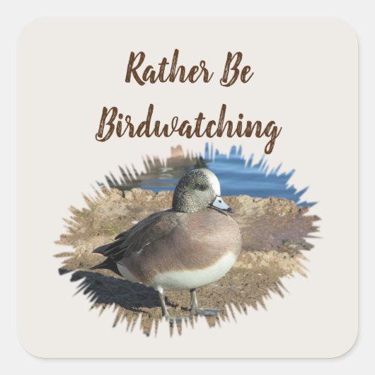 Sticker Carré Plutôt Être Observation D'Oiseaux Sauvages Hobby F (Devant)