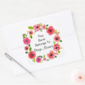 Sticker Carré Plutôt Roses Feuilles Florales Plaque de la couron (Enveloppe)