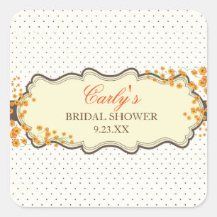 Sticker Carré Pneuka fleurie automnale point nuptiale douche de
