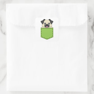 Sticker Carré Poche animal chien Personnaliser