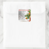 Sticker Carré Poème Cousin - Design de Noël (Sac)