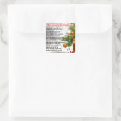 Sticker Carré Poème d'ami - Design de Noël (Sac)