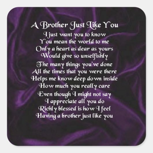 Sticker Carré Poème de Frère pourpre (Devant)