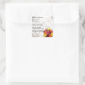 Sticker Carré Poème de l'enseignant - Design de fleurs (Sac)