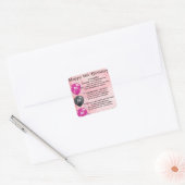 Sticker Carré Poème fille - 18ème anniversaire (Enveloppe)