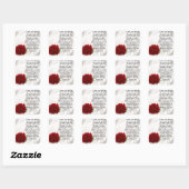 Sticker Carré Poème maman - Roses rouges (Feuille)