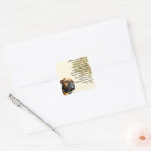 Sticker Carré Poème Mère - Conception de chien de boxe (Enveloppe)