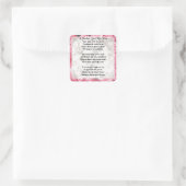 Sticker Carré Poème Mère - Design Floral Rose (Sac)