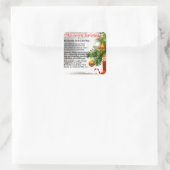 Sticker Carré Poème Tante - Design de Noël (Sac)