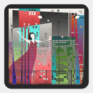 Sticker Carré Poésie féminine