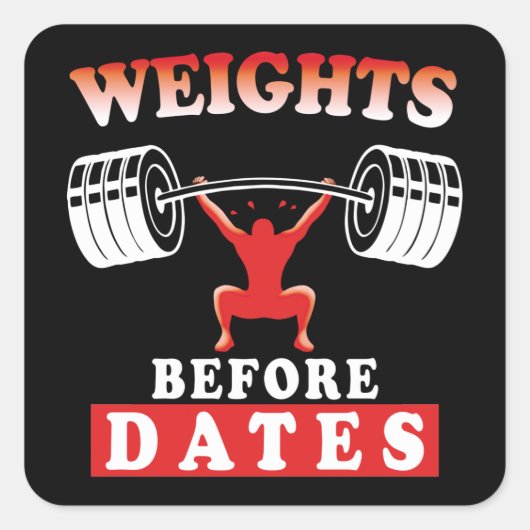 Sticker Carré Poids avant dates | Citation motivationnelle de fo (Devant)