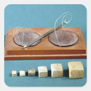Sticker Carré Poids de Chert et équilibre de cuivre,