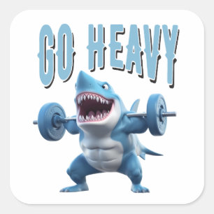 Sticker Carré Poids du requin Levage Aller lourd
