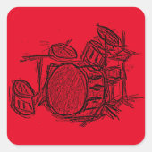 Sticker Carré Poignée à tambour (Devant)