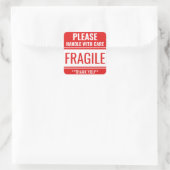 Sticker Carré Poignée Fragile Personnalisée Avec Attention (Sac)