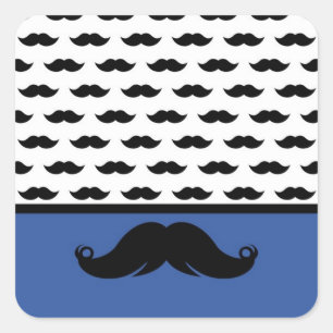 Sticker Carré Poignée tendance Moustache Moustache Moustache