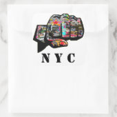 Sticker Carré Poing de graffiti personnalisé (Sac)