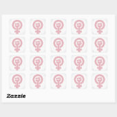Sticker Carré Poing féministe (Feuille)