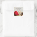 Sticker Carré Poinsettia Rustique Mariage d'hiver favori Étiquet<br><div class="desc">Personnalisez ces charmants Carrés de mariage d'hiver Rustique Red Poinsettia Woodland Préférez les étiquettes avec les noms personnels de la mariée et de l'époux et date à utiliser à votre douche de mariage de décembre ou à votre réception de mariage. Cet auto-collant artisanal à thème de bois chic et personnalisé...</div>