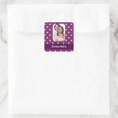 Sticker Carré Pointe de polka violette (Sac)
