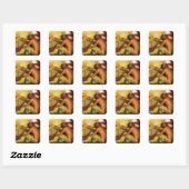 Sticker Carré Pointeur avec fierté à son dossier (Feuille)