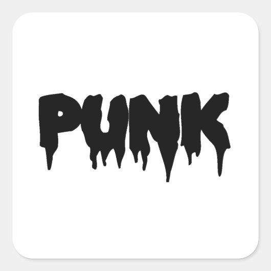 Sticker Carré Pointeur de punk personnalisable (Devant)