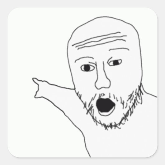 Sticker Carré Pointeurs en Wojak (Devant)