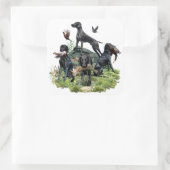 Sticker Carré Pointeurs noirs allemands (Sac)