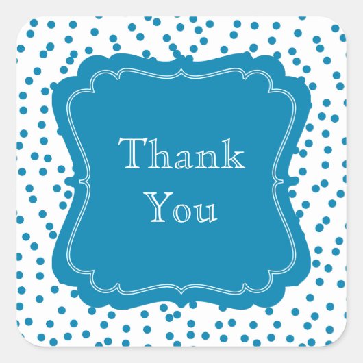 Sticker Carré Points Aqua Confetti (Devant)