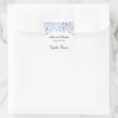 Sticker Carré Points Bleus Sapphire du jour du mariage | Personn (Sac)