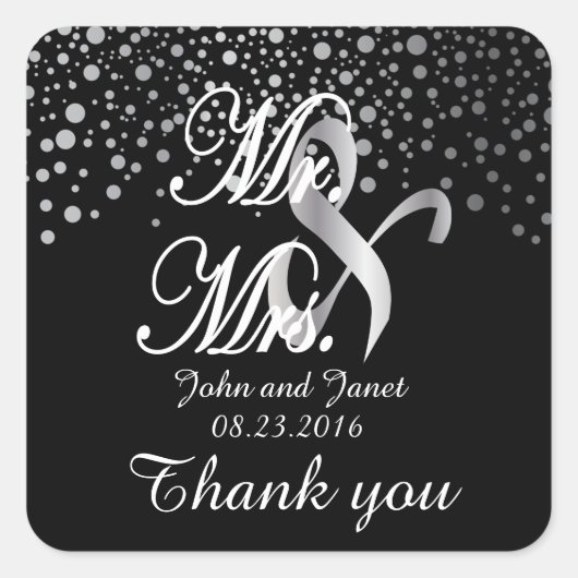 Sticker Carré Points Confetti Argent | do-it-yourself couleurs A (Devant)