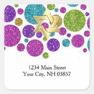 Sticker Carré Points de brillance colorés sur n'importe quelle c