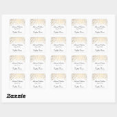 Sticker Carré Points Or du jour du mariage | Personnaliser (Feuille)