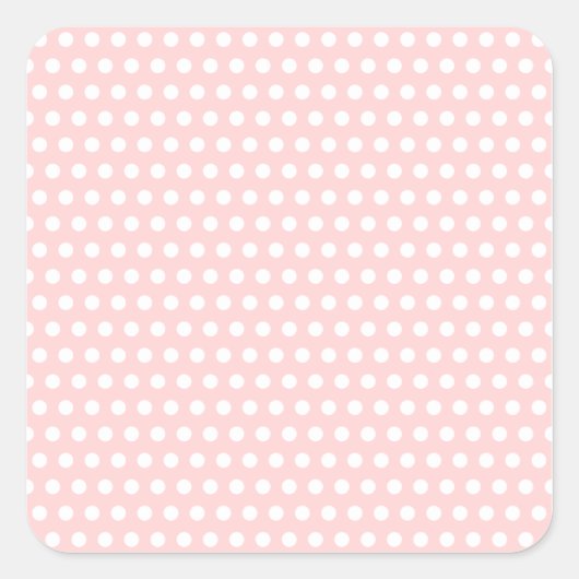 Sticker Carré Pois blancs sur rose pâle (Devant)