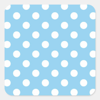 Sticker Carré Pois grand - Blanc sur Bébé bleu