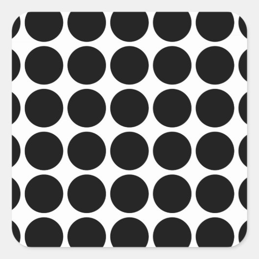 Sticker Carré Pois noirs en blanc (Devant)